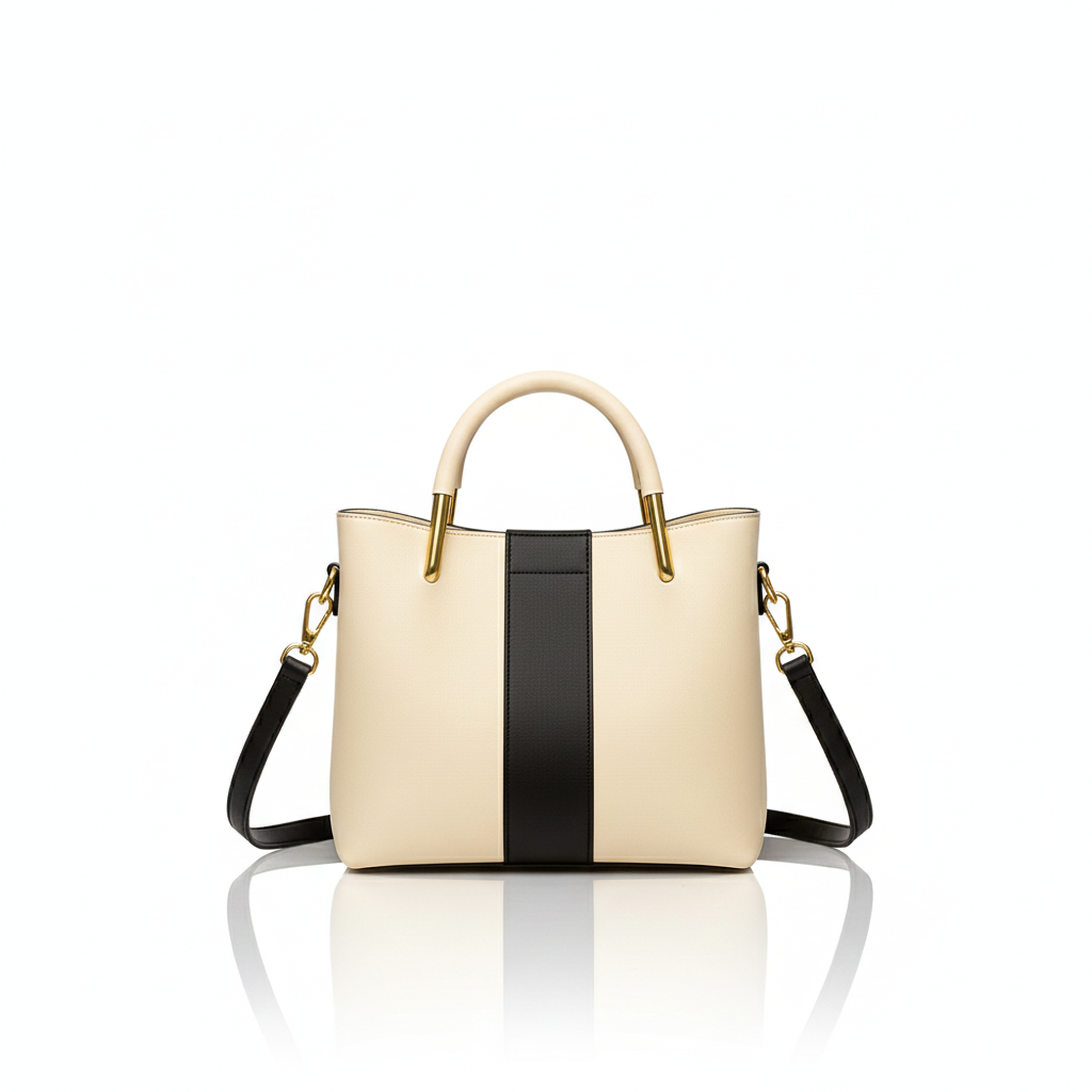 Elegant Two-Tone Women’s Tote Bag with Shoulder & Crossbody Strap | Premium Handbag for Work & Daily Use - Image 6