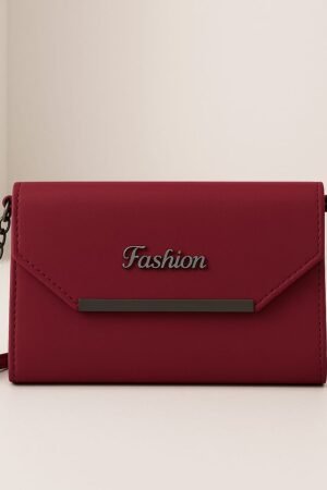 Stylish Maroon Crossbody Sling Bag for Women | Elegant Chain Strap Shoulder Bag | Trendy Lightweight Fashion Handbag