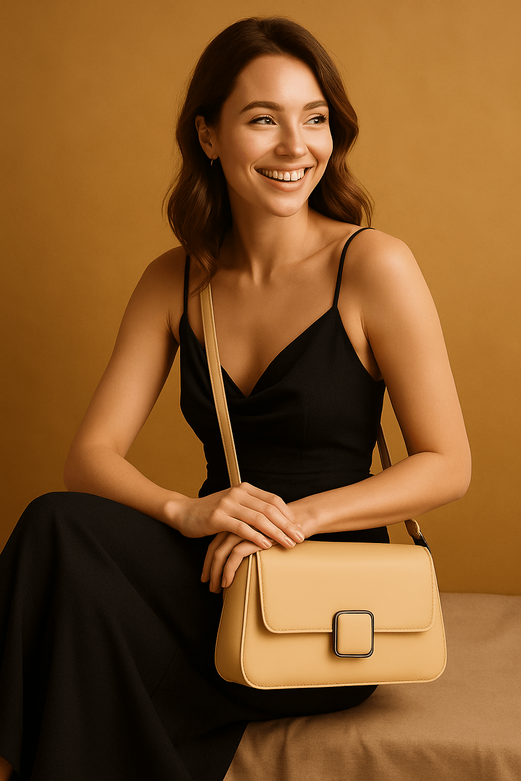 ZaaliQa Elegant Beige Women’s Sling Bag with Flap Closure | Premium PU Leather Crossbody & Shoulder Bag for Daily & Party Wear