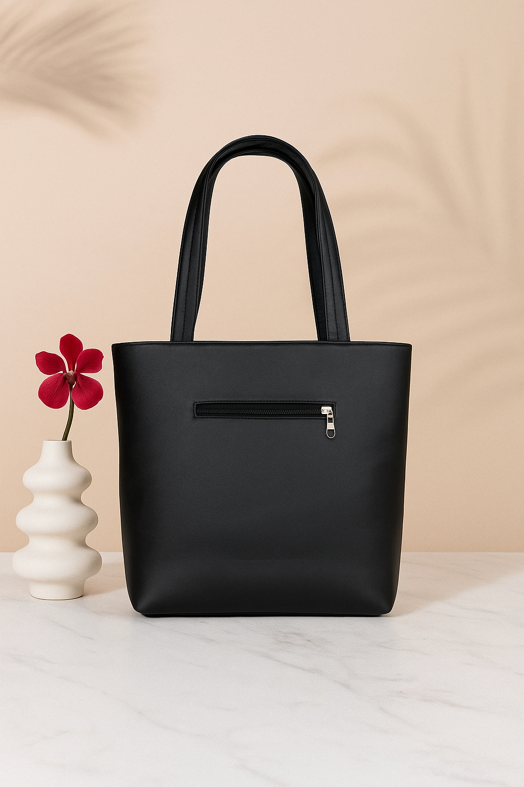 Black Quilted Women’s Tote Bag | Elegant Handbag for Work, Office, Shopping & Daily Use - Image 2